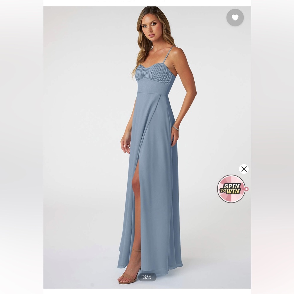 Azazie Breonna dress, dusty blue